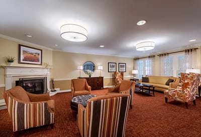 Common area with cozy seating and decor