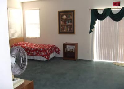 Interior view of a resident's bedroom