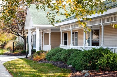 Exterior view of the facility with porches and landscaping