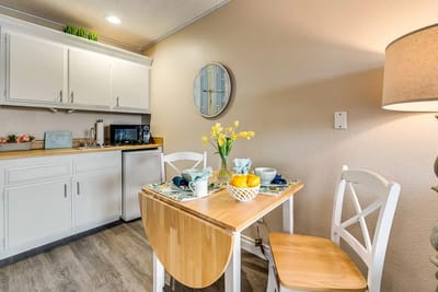 Cozy dining area in a resident room