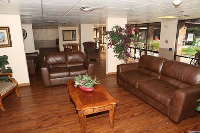 Interior common area with seating and plants