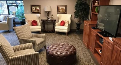 Cozy common area with seating and decor