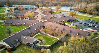Aerial view of the American Village facility