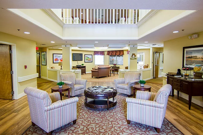 Common area with seating and natural light