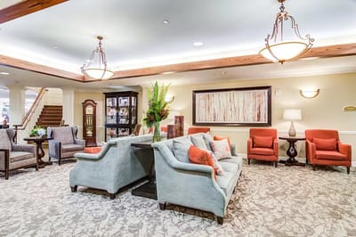 Cozy common area with comfortable seating and decor