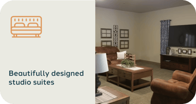 Interior view of a beautifully designed studio suite
