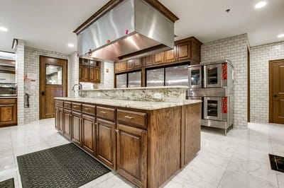 Well-equipped kitchen area in a senior living facility