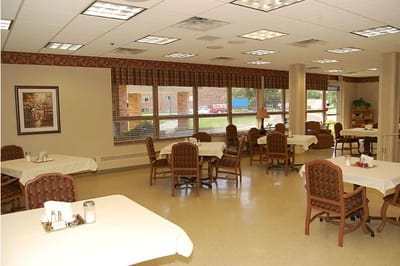 Dining area with tables and chairs