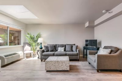 Bright common area with comfortable seating