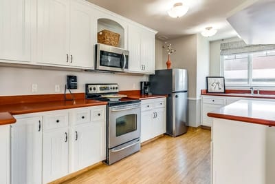 Bright and modern kitchen in a senior living facility