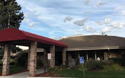 Entrance of Azria Health Montclair facility with covered awning