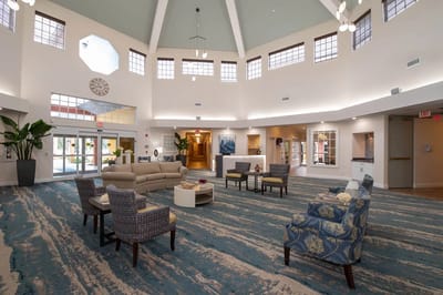 Bright and spacious interior lounge area