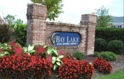 Brick sign for Bay Lake Retirement Community