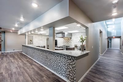 Well-lit kitchen area with modern decor