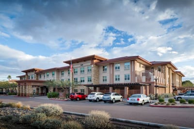 Exterior view of Belmont Village Senior Living in Scottsdale