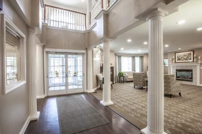 Bright and welcoming lobby area with seating