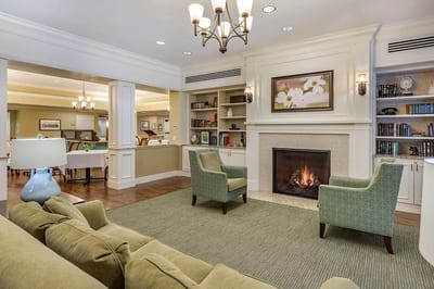 Warm and inviting lounge area with a fireplace