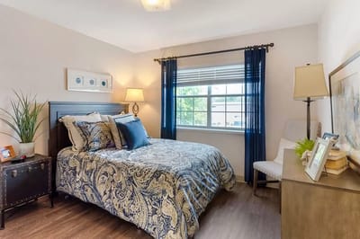 Cozy private bedroom in an assisted living facility