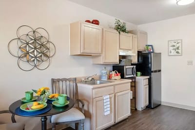 Well-equipped kitchenette in a residential unit