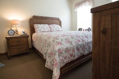 Cozy bedroom in a senior living facility