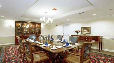 Elegant dining room set for a meal