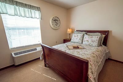 Cozy bedroom in assisted living facility