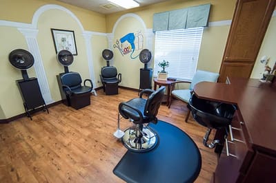 Interior view of a beauty salon area in the facility