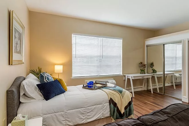 Bright interior of a private resident room