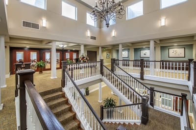 Bright interior view of a welcoming lobby area