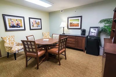 Cozy interior common area with seating and decor