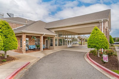 Entrance of Brookdale Bossier City with well-maintained landscaping