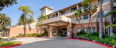 Entrance to Brookdale South Bay with landscaped surroundings