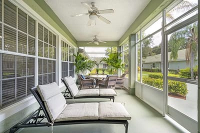 Relaxing outdoor seating area with loungers