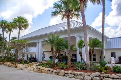 Exterior view of Buena Vida Estates with palm trees