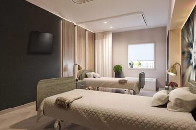 A well-designed shared resident room in a nursing center