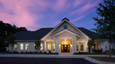 Exterior view of Camellia Place at sunset