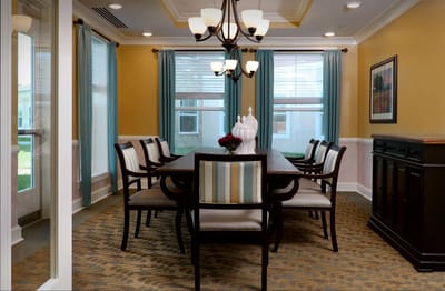 Bright and welcoming dining area with elegant decor