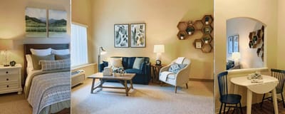 Bright, inviting interior of a resident room