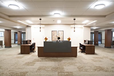 Interior view of a welcoming reception area