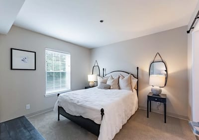 A cozy bedroom in a nursing facility
