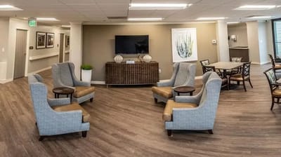 Bright common area with comfortable seating