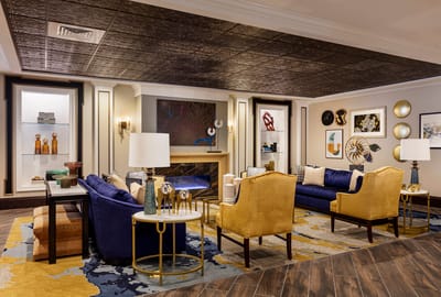 Interior common area with modern furnishings and decor