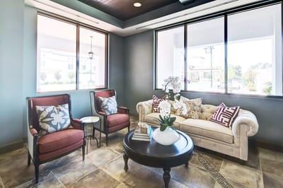 Bright and inviting lounge area with seating