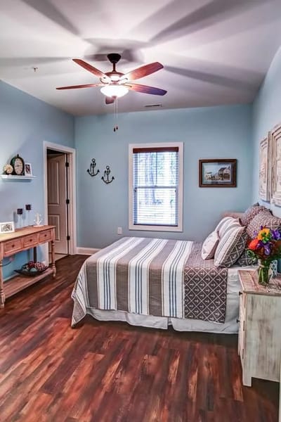 Cozy private resident room with decorative touches