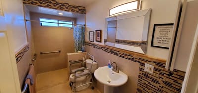 Accessible bathroom with safety features