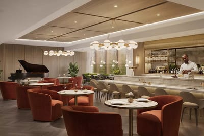 Elegant dining area with plush seating