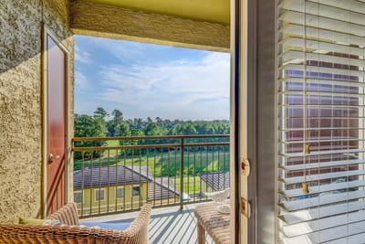 View from a balcony overlooking the greenery