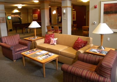 Cozy common area with seating and decor