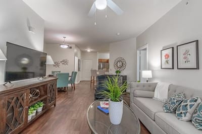 Cozy living room interior of a resident unit