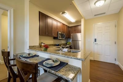 Modern kitchen in a resident apartment